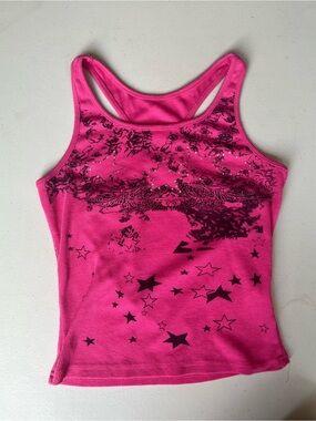 Pink Star Graphic Tank Top